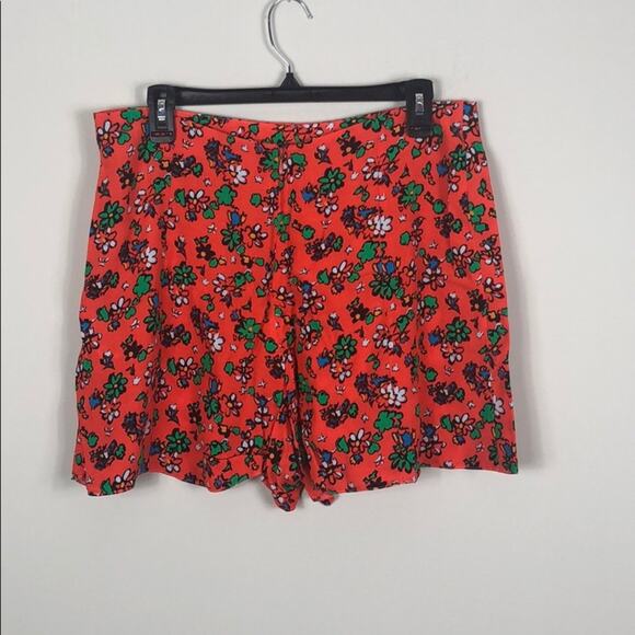 TopShop Shorts Ditzy Floral High Waisted Orange - Picture 8 of 8